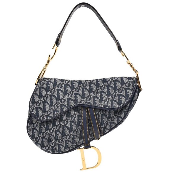 Christian Dior Navy Trotter Saddle Handbag RU0010 176385 - Picture 1 of 11